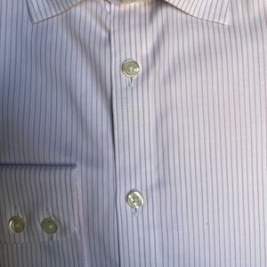 Pink and White non-iron twill stripe extra slim fit shirt Brand new